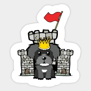 Funny schnauzer is the king of the castle Sticker